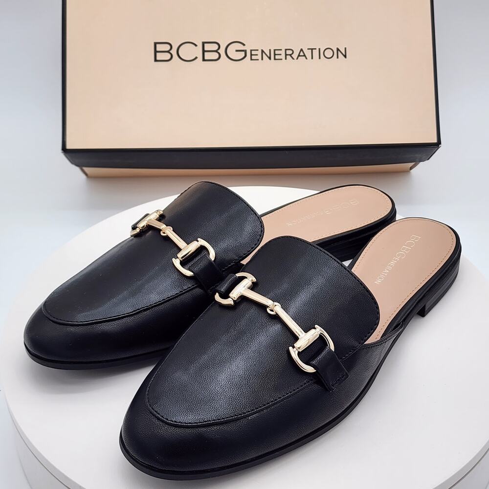 NEW BCBGeneration Zorie Black Mule Loafers Women's Size 6.5 M Slip-On Flats - Picture 4 of 8
